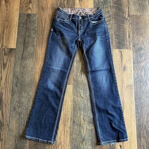 Adiktd Jeans Women’s Size 8 W30 Bootcut Dark Wash Embroidered Back Pockets